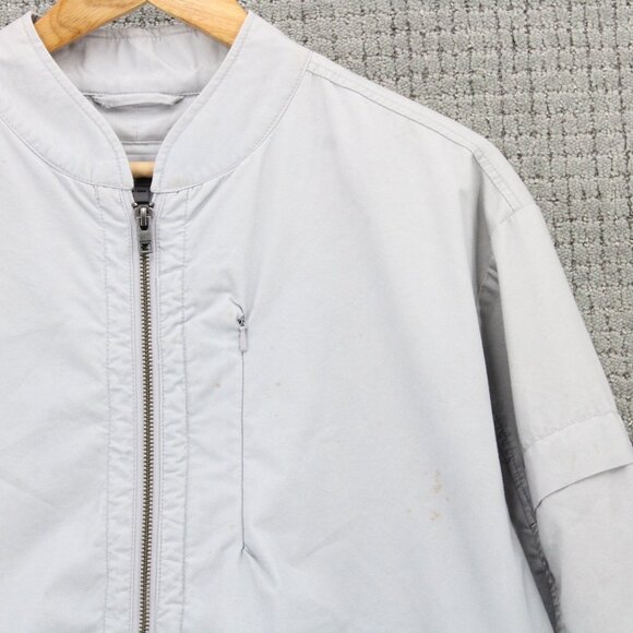 Zanerobe Bomber Jacket Mens Medium Light Gray Full Zip Lightweight Pocket Fronts - Picture 2 of 8